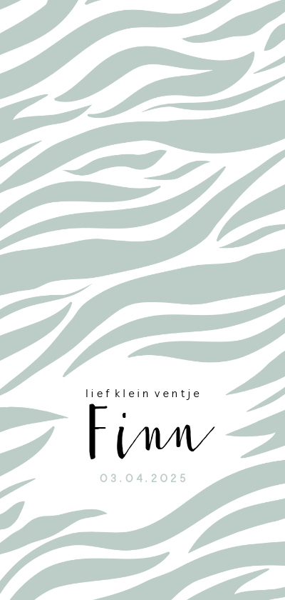 Geboortekaartje zebra dierenprint - Geboortekaartjes Geboortekaartjes - Geboortekaartje zebra dierenprint