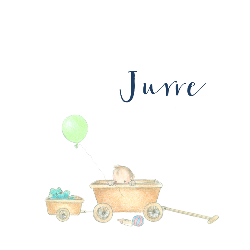 Geboortekaartjes - Baby in bolderwagen - Geboortekaartjes Geboortekaartjes - Geboortekaartjes - Baby in bolderwagen