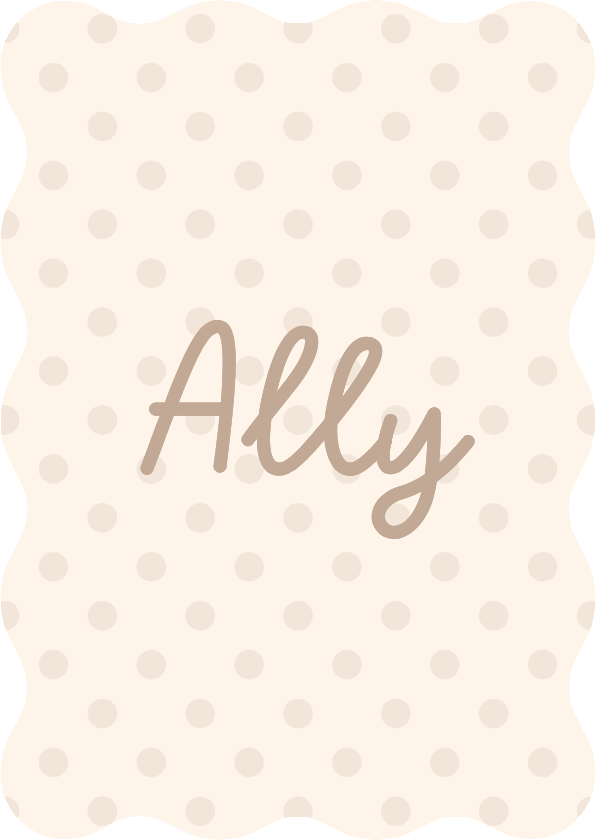 Golvend geboortekaartje polka dot beige - Geboortekaartjes Geboortekaartjes - Golvend geboortekaartje polka dot beige