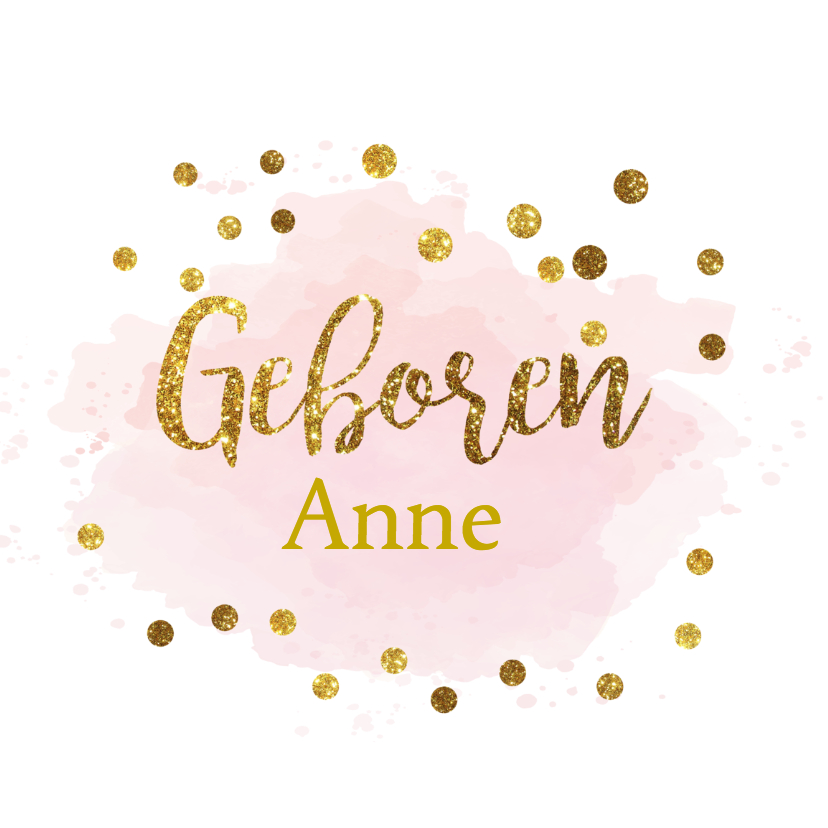 gouden aquarel geboortekaartje - Geboortekaartjes Geboortekaartjes - gouden aquarel geboortekaartje