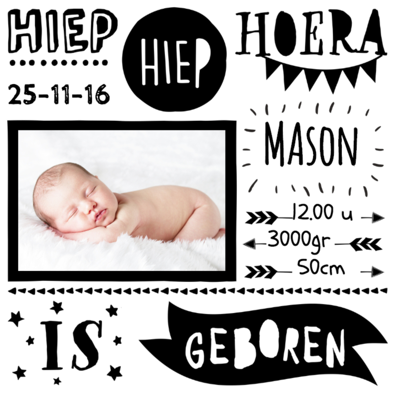 Handlettering geboortekaartje - Geboortekaartjes Geboortekaartjes - Handlettering geboortekaartje