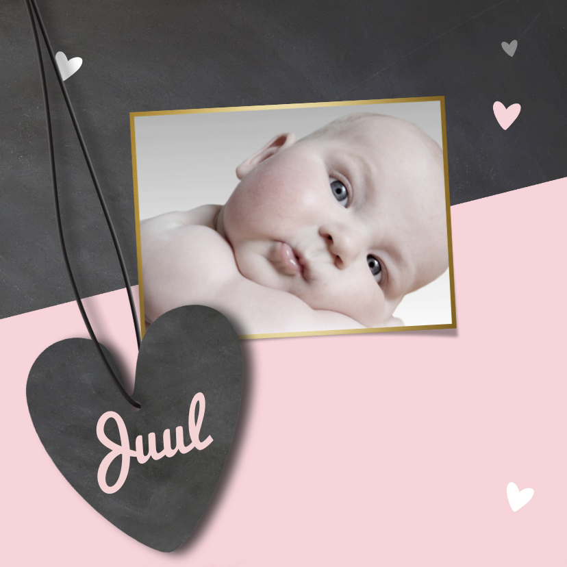 Hip babykaartje krijtbord - Geboortekaartjes Geboortekaartjes - Hip babykaartje krijtbord