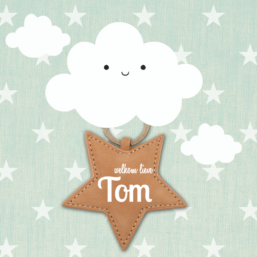 hip geboortekaartje met wolken - Geboortekaartjes Geboortekaartjes - hip geboortekaartje met wolken