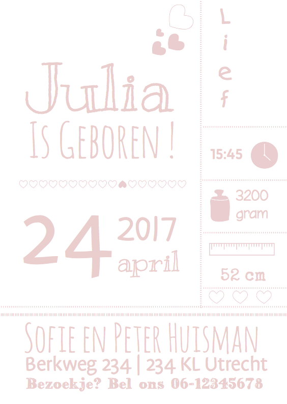 Hip typografy geboortekaartje J - Geboortekaartjes Geboortekaartjes - Hip typografy geboortekaartje J
