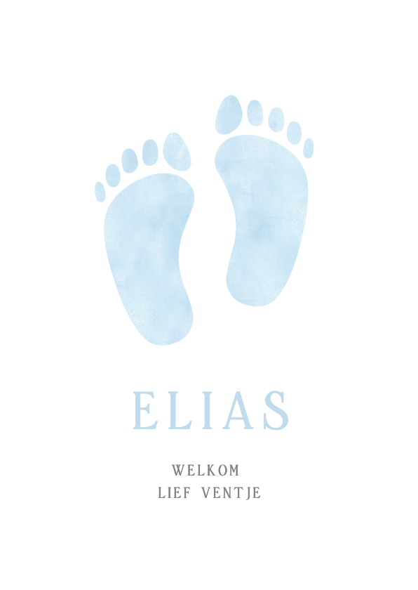Klassiek ovaal geboortekaartje met lichtblauwe voetjes  - Geboortekaartjes Geboortekaartjes - Klassiek ovaal geboortekaartje met lichtblauwe voetjes