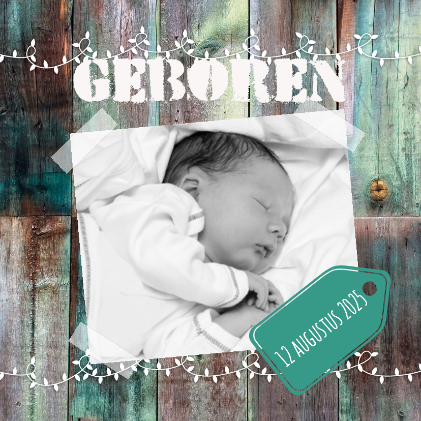 Kleuren houten achtergrond-isf - Geboortekaartjes Geboortekaartjes - Kleuren houten achtergrond-isf