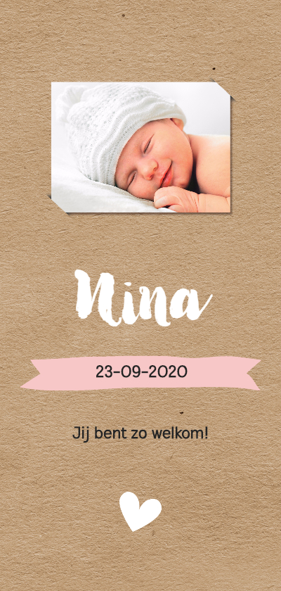 Kraftlook met foto - Geboortekaartjes Geboortekaartjes - Kraftlook met foto