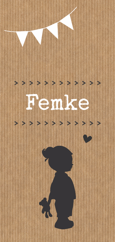 Kraftlook silhouet meisje - Geboortekaartjes Geboortekaartjes - Kraftlook silhouet meisje