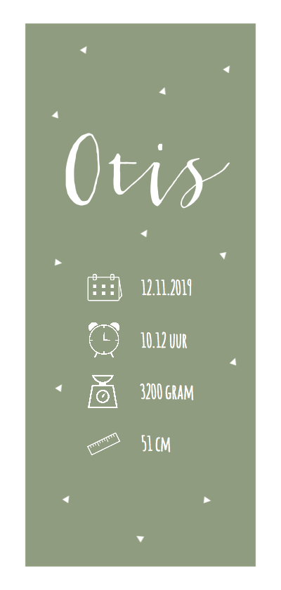 Langwerpig geboortekaartje met icoontjes - Geboortekaartjes Geboortekaartjes - Langwerpig geboortekaartje met icoontjes