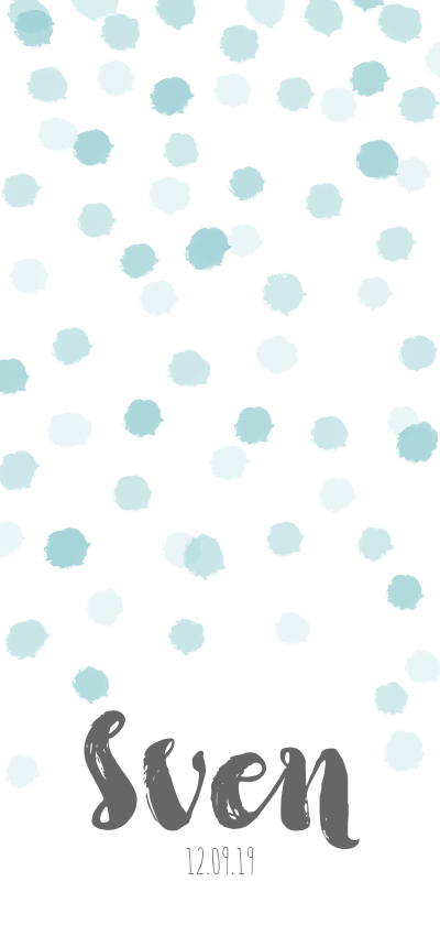 Lief geboortekaartje met blauwe stipjes - Geboortekaartjes Geboortekaartjes - Lief geboortekaartje met blauwe stipjes