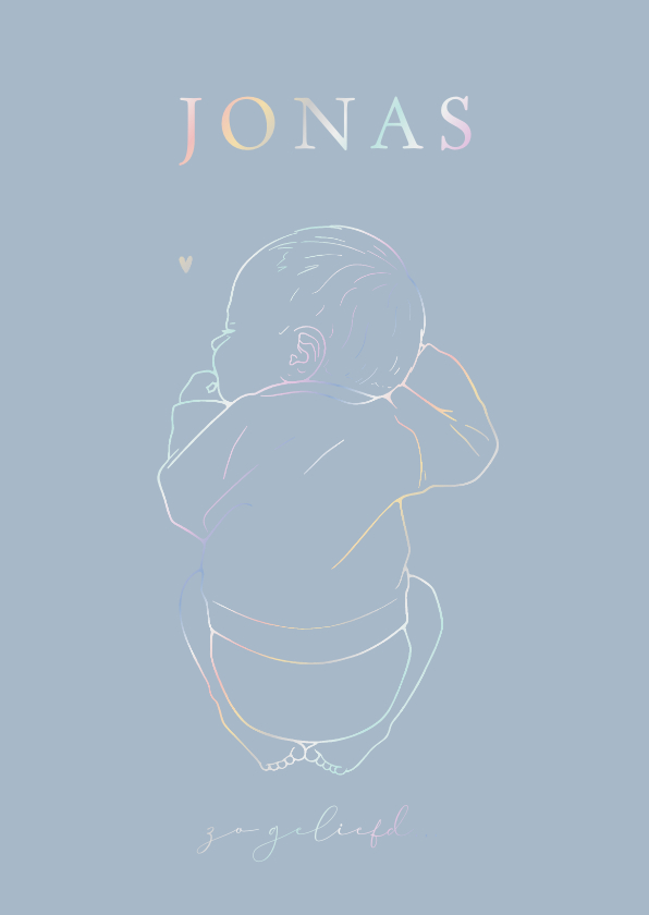 Geboortekaartjes - Lief geboortekaartje met holografische illustratie van baby