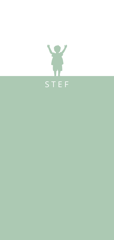 Lief geboortekaartje met silhouet van jongetje - Geboortekaartjes Geboortekaartjes - Lief geboortekaartje met silhouet van jongetje