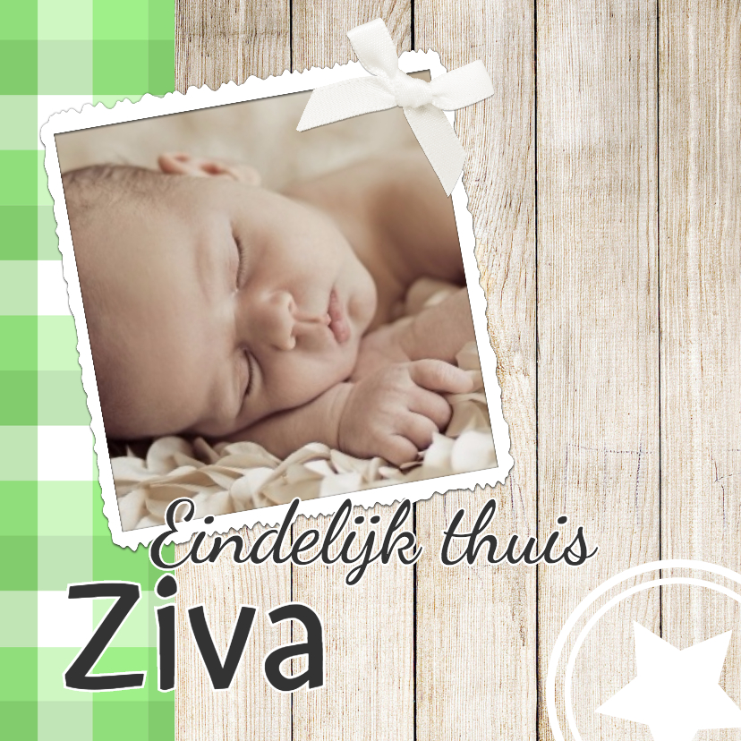 Lieve adoptiekaart met hout - DH - Geboortekaartjes Geboortekaartjes - Lieve adoptiekaart met hout - DH