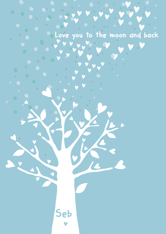 "Love you to the.."geboortekaart - Geboortekaartjes Geboortekaartjes - "Love you to the.."geboortekaart