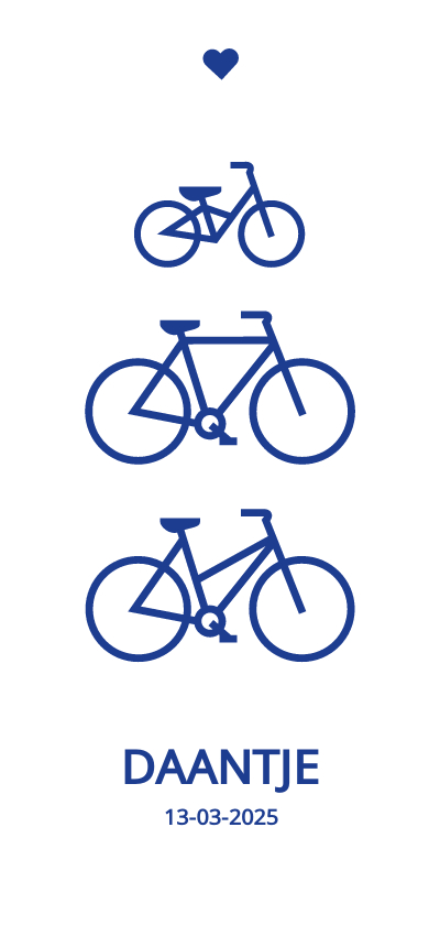 Geboortekaartjes - Modern geboortekaartje met blauwe fietsen