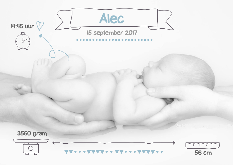 Mooi geboortekaartje Foto Alec - Geboortekaartjes Geboortekaartjes - Mooi geboortekaartje Foto Alec