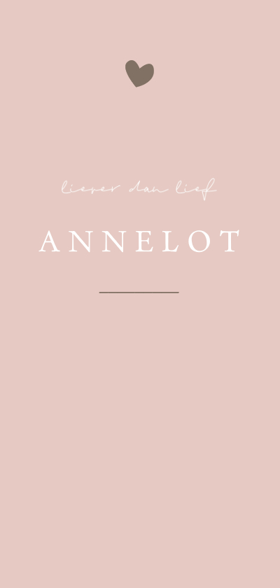 Geboortekaartjes - Mooi oudroze geboortekaartje met een bruin hartje