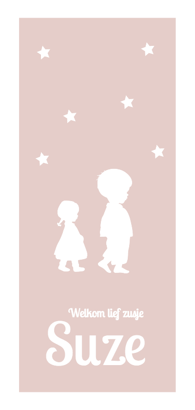 nostalgisch silhouet geboortekaartje zusje - Geboortekaartjes Geboortekaartjes - nostalgisch silhouet geboortekaartje zusje