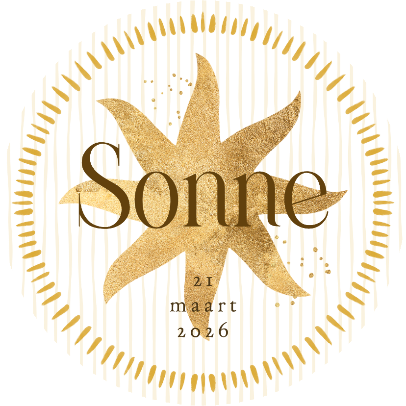 Geboortekaartjes - Origineel geboortekaartje boog zon goud streepjes