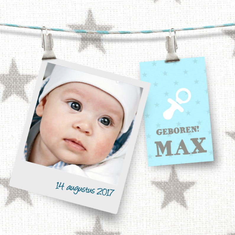 Schattig stoer geboortekaartje - Geboortekaartjes Geboortekaartjes - Schattig stoer geboortekaartje