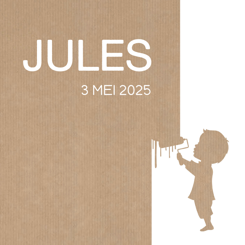 Silhouet Jongen Verf Kraft - Geboortekaartjes Geboortekaartjes - Silhouet Jongen Verf Kraft