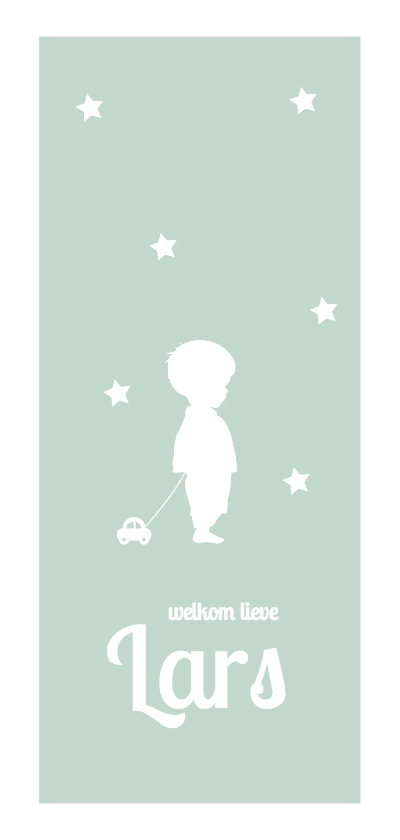 Geboortekaartjes - Silhouet kaartje jongen met autootje