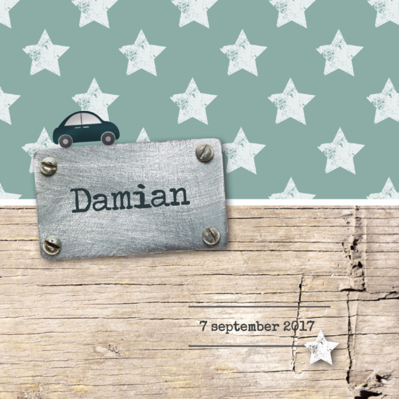 Stipt geboortekaartje Damian - Geboortekaartjes Geboortekaartjes - Stipt geboortekaartje Damian