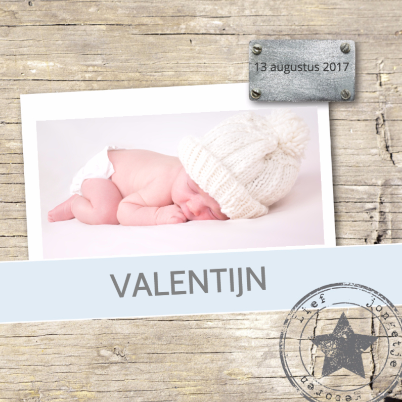 Stipt geboortekaartje Valentijn - Geboortekaartjes Geboortekaartjes - Stipt geboortekaartje Valentijn