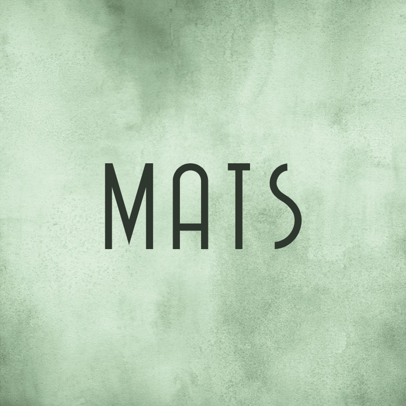 Stoer geboortekaartje mintgroene waterverf - Geboortekaartjes Geboortekaartjes - Stoer geboortekaartje mintgroene waterverf