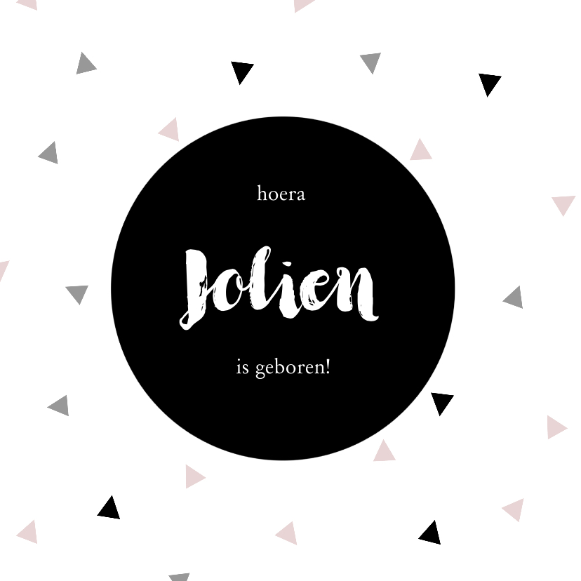 Stoer geboortekaartje voor een meisje met driehoekjes - Geboortekaartjes Geboortekaartjes - Stoer geboortekaartje voor een meisje met driehoekjes