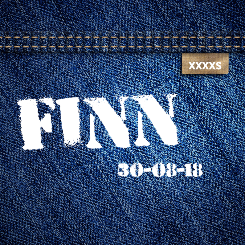 Stoere Jeans Kaart - Geboortekaartjes Geboortekaartjes - Stoere Jeans Kaart