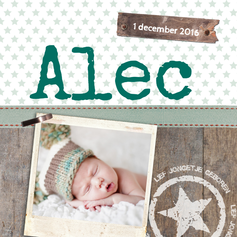 Stoere jongen foto geboorte - Geboortekaartjes Geboortekaartjes - Stoere jongen foto geboorte