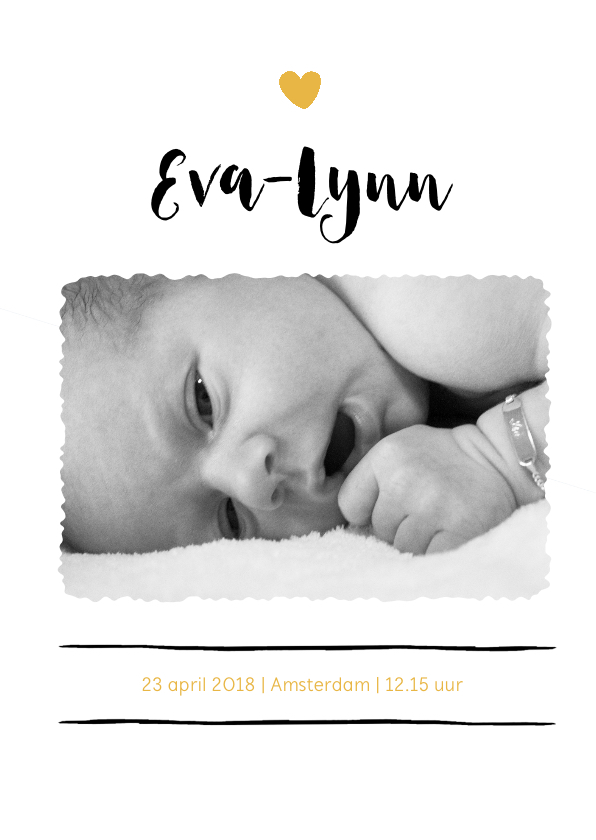 Strak geboortekaartje met foto - Geboortekaartjes Geboortekaartjes - Strak geboortekaartje met foto