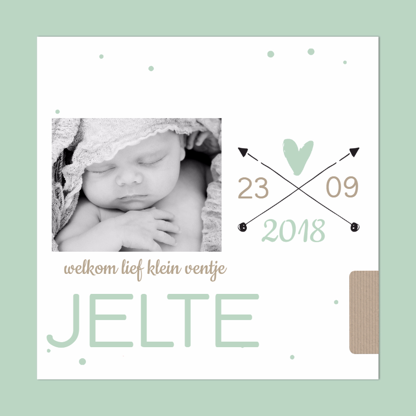Trendy geboortekaart pijltjes - Geboortekaartjes Geboortekaartjes - Trendy geboortekaart pijltjes