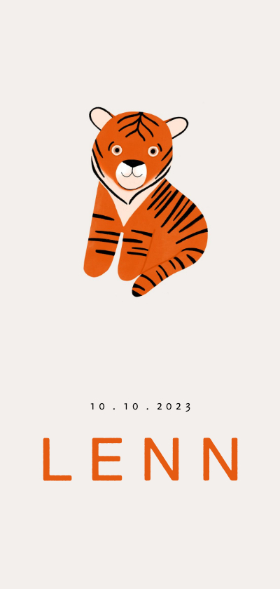 Trendy geboortekaartje jongen baby tijger - Geboortekaartjes Geboortekaartjes - Trendy geboortekaartje jongen baby tijger