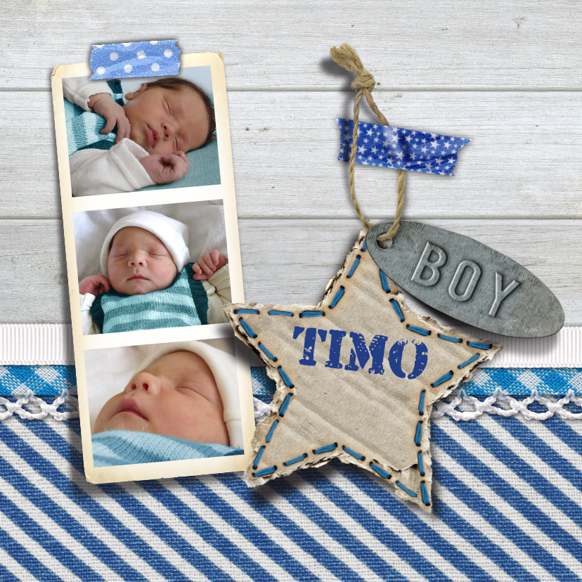YVON geboorte hout foto - Geboortekaartjes Geboortekaartjes - YVON geboorte hout foto