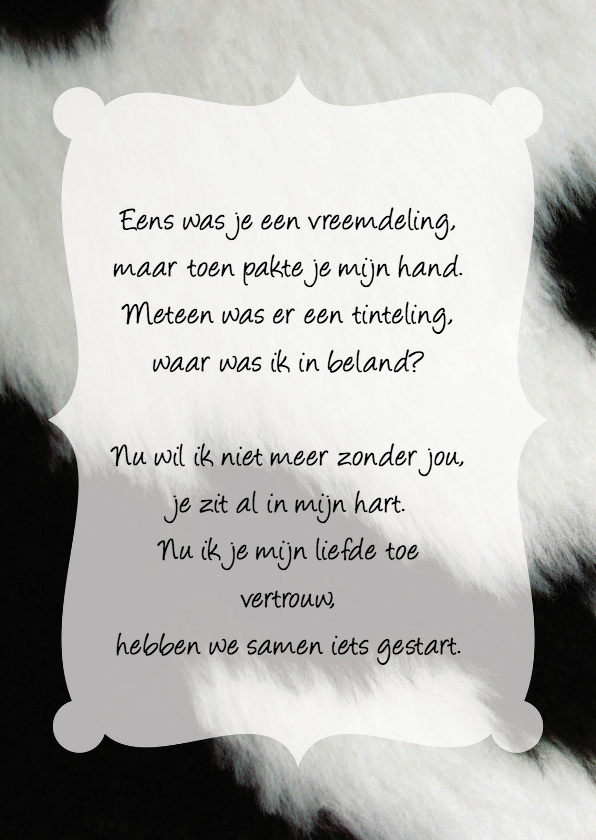 Gedichtenkaart Koe Liefde