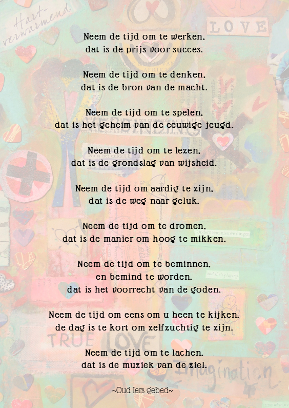 Neem de tijd - Gedichtenkaarten Gedichtenkaarten - Neem de tijd