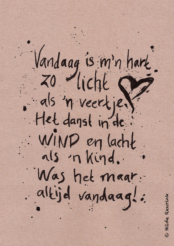 Vandaag is m'n hart - Gedichtenkaarten Gedichtenkaarten - Vandaag is m'n hart