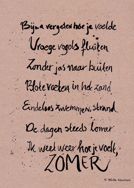 Zomergedicht - Gedichtenkaarten Gedichtenkaarten - Zomergedicht