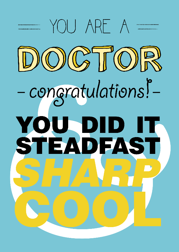 Geslaagd kaarten - Congrats met je promotie DOCTOR! you DID it - COOL