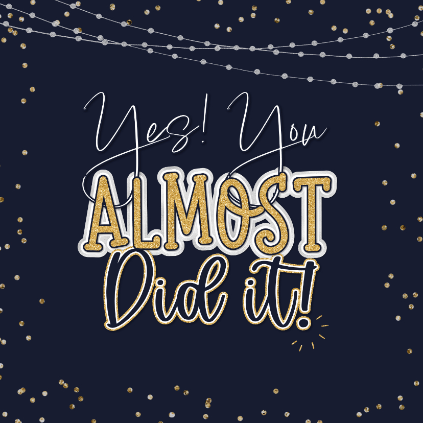 Eigentijdse net niet geslaagd kaart trendy typografie humor - Geslaagd kaarten Geslaagd kaarten - Eigentijdse net niet geslaagd kaart trendy typografie humor