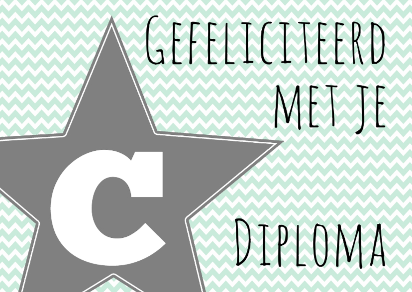 Felicitatie C-diploma Ster - WW - Geslaagd kaarten Geslaagd kaarten - Felicitatie C-diploma Ster - WW