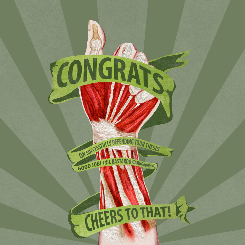 Felicitatie kaart voor het behalen van een doctoraat - Geslaagd kaarten Geslaagd kaarten - Felicitatie kaart voor het behalen van een doctoraat