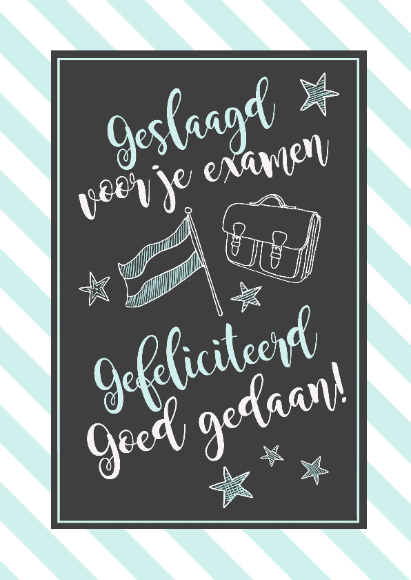 Felicitatiekaart geslaagd krijtbord - Geslaagd kaarten Geslaagd kaarten - Felicitatiekaart geslaagd krijtbord