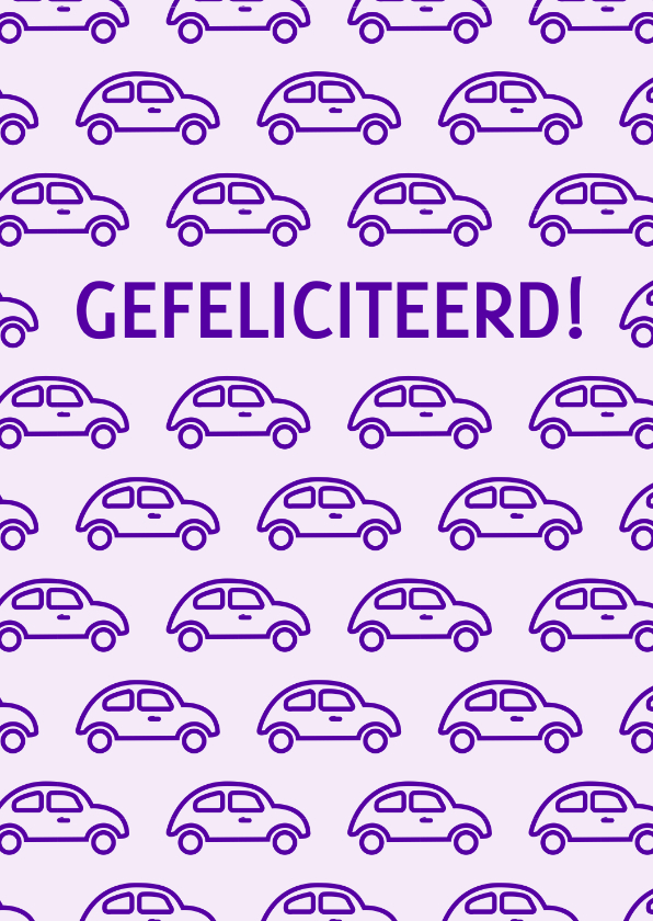 Geslaagd kaarten - Felicitatiekaart met autootjes voor geslaagd rijbewijs