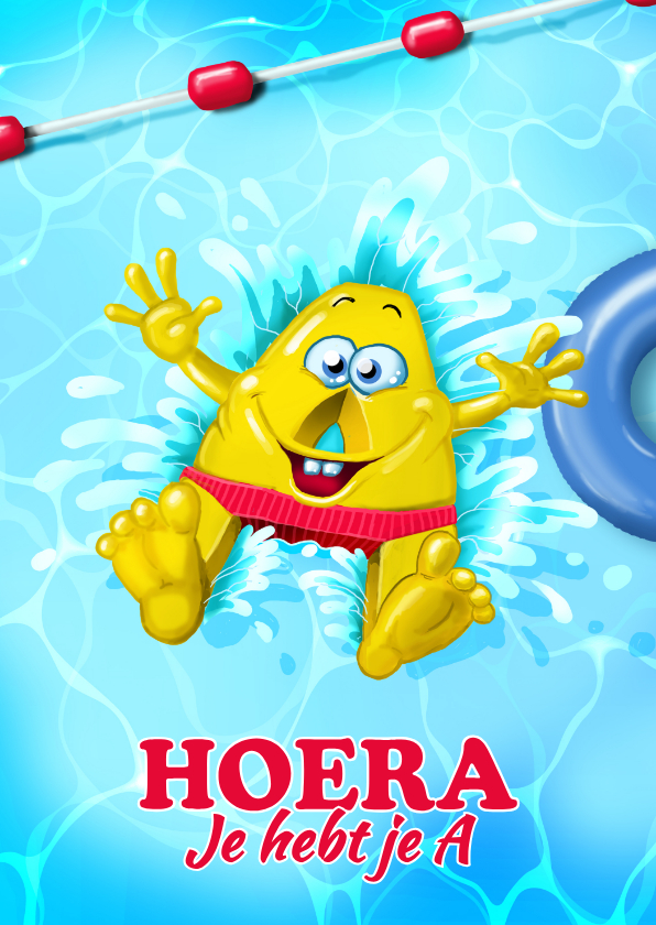 Geslaagd kaarten - Felicitatiekaartje hoera je hebt je A