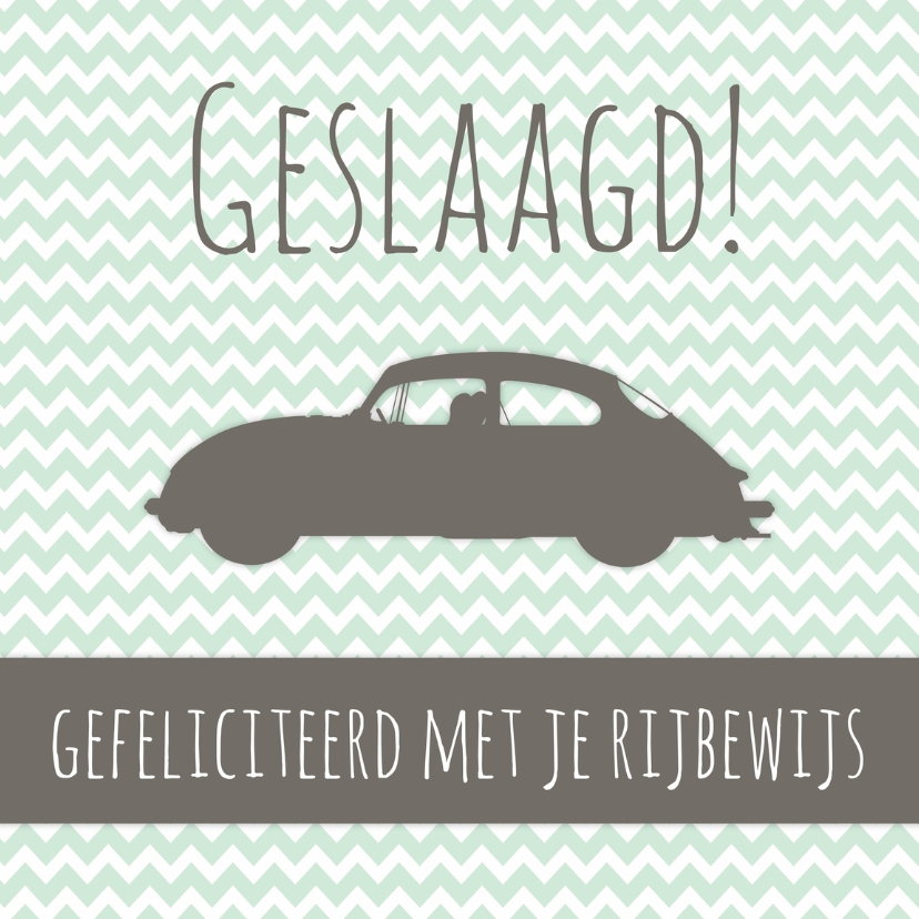 Geslaagd kaarten - Felicitatiekaartje Rijbewijs -WW