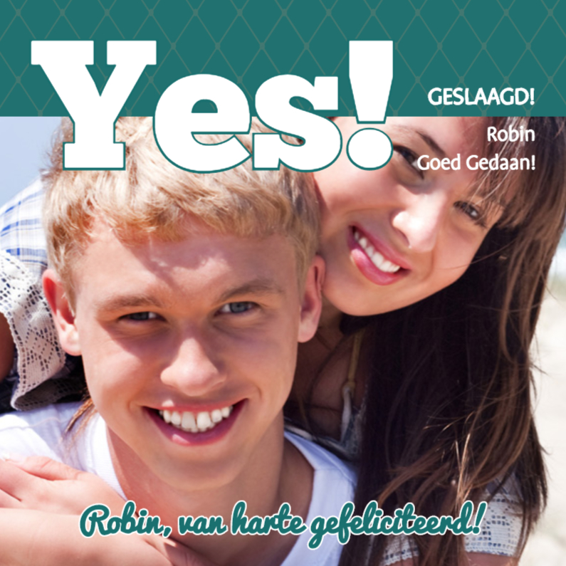 Geslaagd kaarten - Foto 4kant Geslaagd! - BK