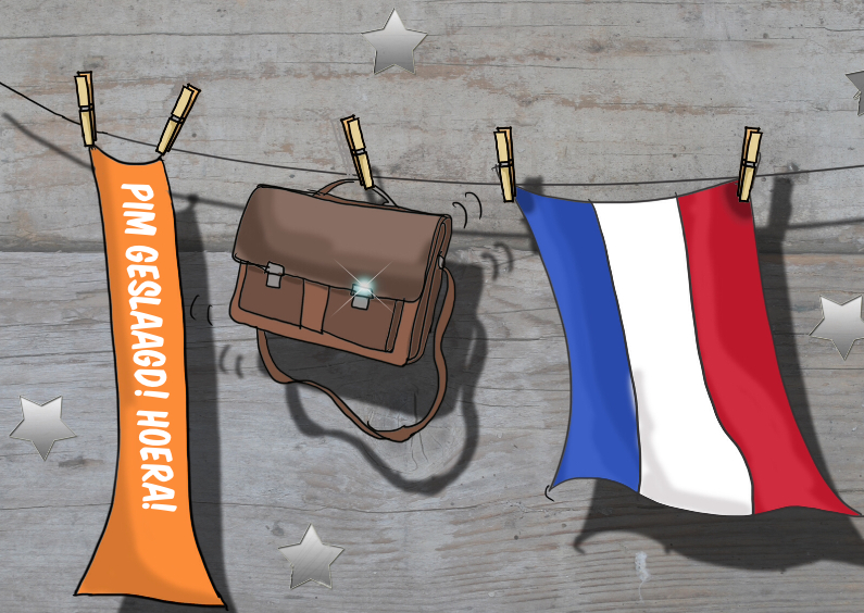 Fotokaart sloophout vlag geslaagd - Geslaagd kaarten Geslaagd kaarten - Fotokaart sloophout vlag geslaagd
